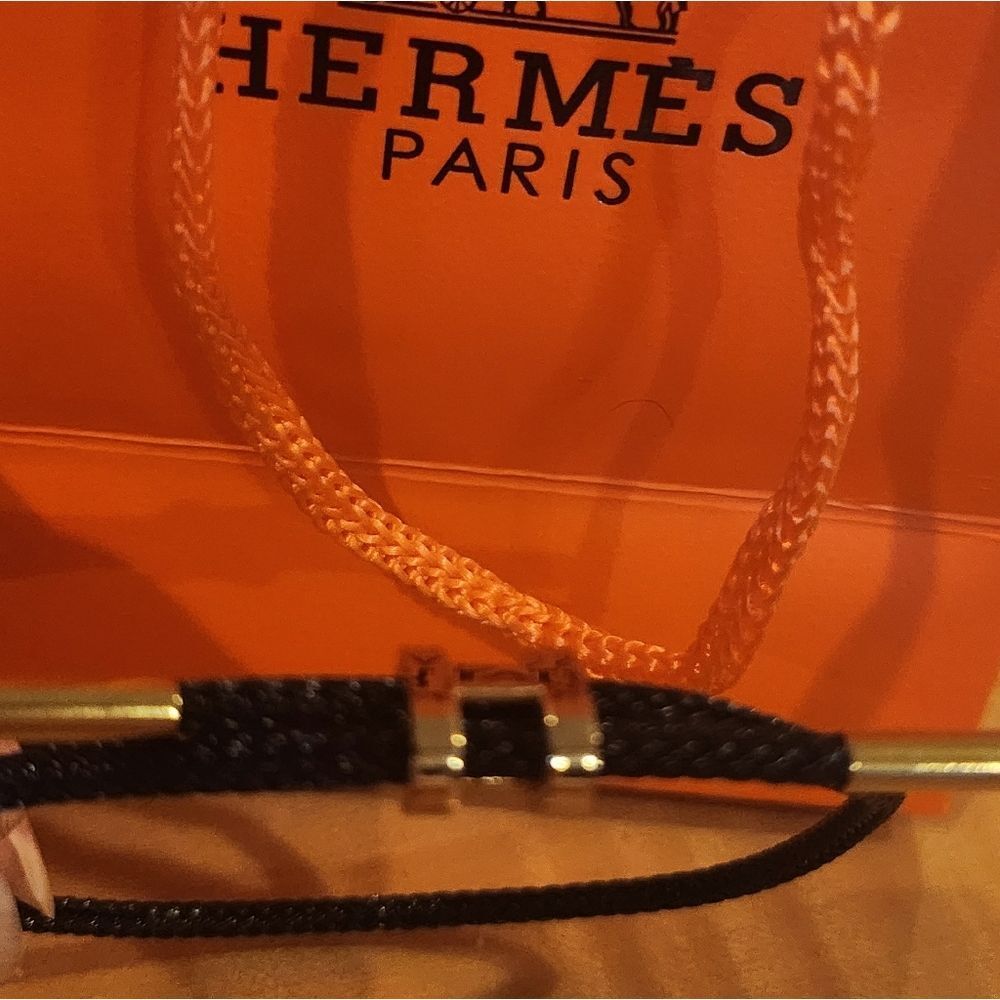 Hermes Black and Gold H Rope Bracelet - Picture 6 of 6
